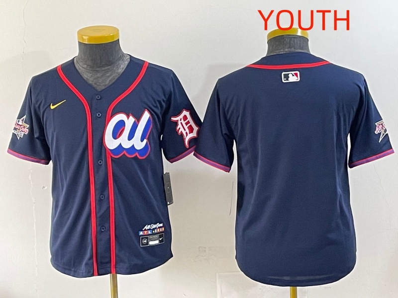Youth 2025 Detroit Tigers blank Drak Blue All star Nike MLB Jersey style 3